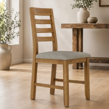 Kalmar Oak Dining Chair | Victoria Linen | Assembled