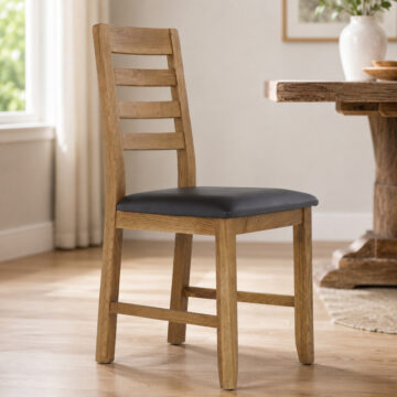 Kalmar Oak Dining Chair | Brown PU