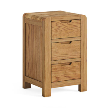Kalmar Oak 3 Drawer Bedside Cabinet