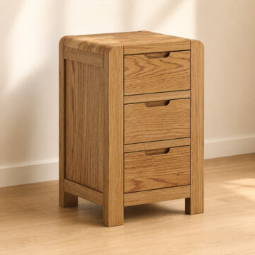 Kalmar Oak 3 Drawer Bedside Cabinet