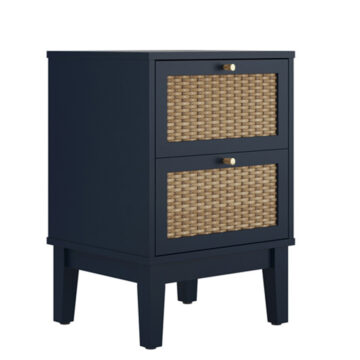 Borde Blue 2 Drawer Bedside Cabinet
