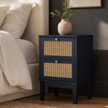 Borde Blue 2 Drawer Bedside Cabinet