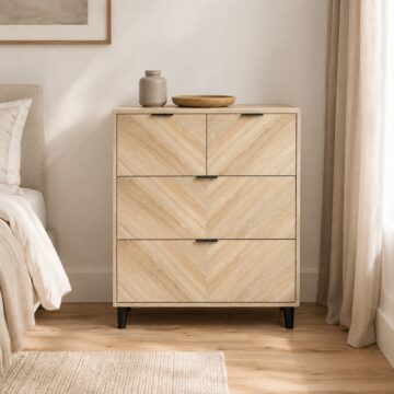 Bergen Chevron 4 Drawer Chest of Drawers
