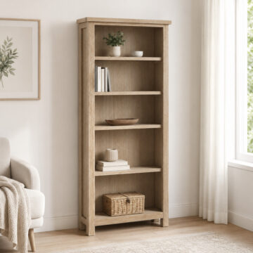 Oaktide Large Bookcase - Oak - White Wash