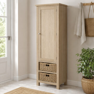 Oaktide Larder Unit - Oak - White Wash | Assembled