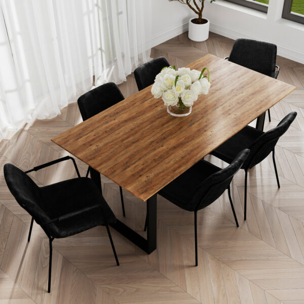 Euston Russet / Black Dining Table | Assembly Required