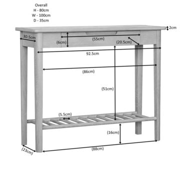 Bruges Oak 1 Drawer Console Table