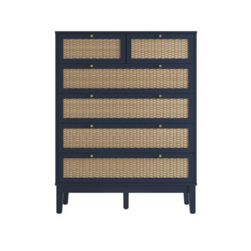 Borde Blue Rattan 2 Over 4 Chest of Drawers