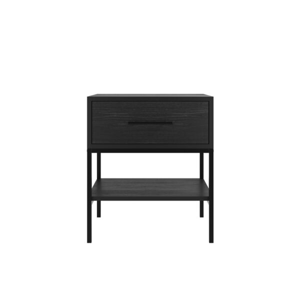Boston Mattee Black Bedside Cabinet | Assembly Required