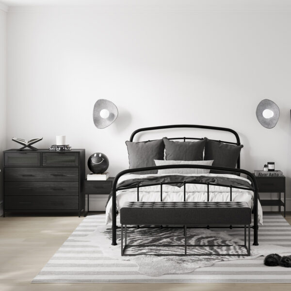 Boston Mattee Black Bedside Cabinet | Assembly Required