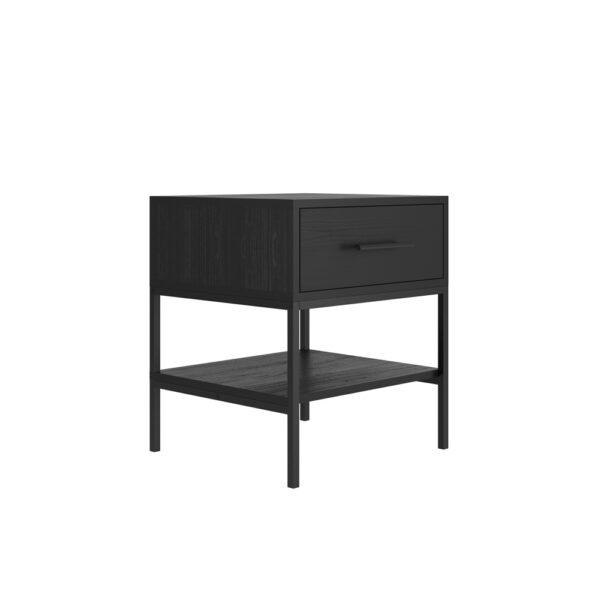 Boston Mattee Black Bedside Cabinet | Assembly Required