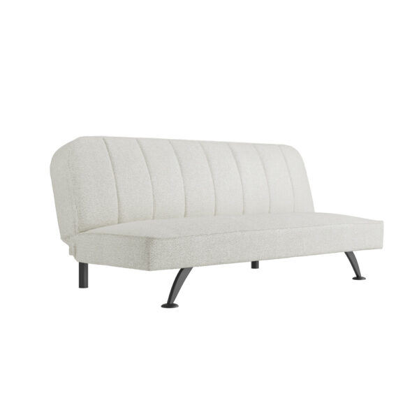 Bupton Sofa Bed Ivory Boucle / Matte Black | Assembly Required