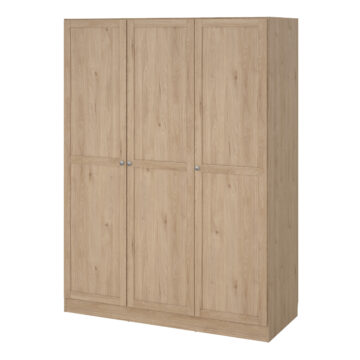 Bronte Wardrobe with 3 Frame Doors in Jackson Hickory