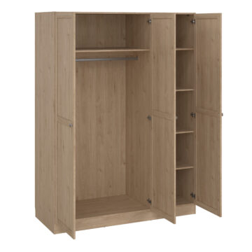 Bronte Wardrobe with 3 Frame Doors in Jackson Hickory