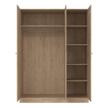 Bronte Wardrobe with 3 Frame Doors in Jackson Hickory