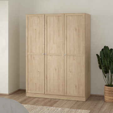 Bronte Wardrobe with 3 Frame Doors in Jackson Hickory