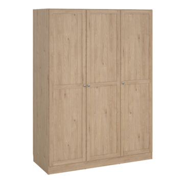 Bronte Wardrobe with 3 Frame Doors in Jackson Hickory