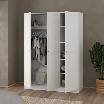 Bronte Wardrobe with 3 Frame Doors in White