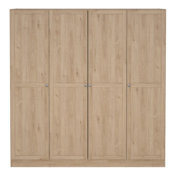 Bronte Wardrobe with 4 Frame Doors in Jackson Hickory