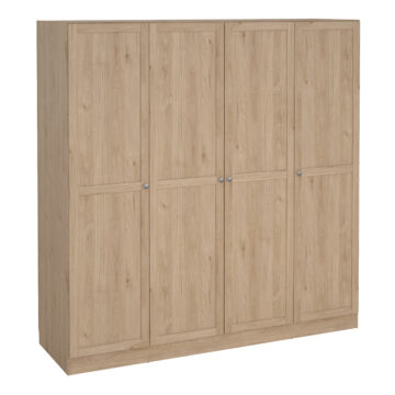 Bronte Wardrobe with 4 Frame Doors in Jackson Hickory