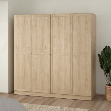 Bronte 4 Door Wardrobe | Jackson Hickory Finish