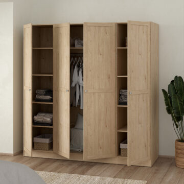 Bronte 4 Door Wardrobe | Jackson Hickory Finish