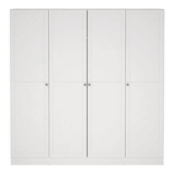 Bronte Wardrobe with 4 Frame Doors in White