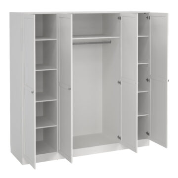 Bronte Wardrobe with 4 Frame Doors in White