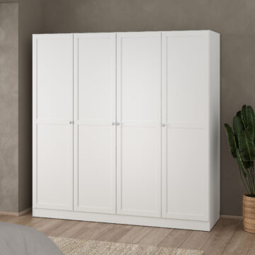 Bronte Wardrobe with 4 Frame Doors in White