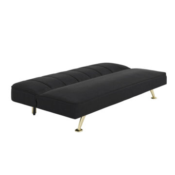 Bupton Sofa Bed Black Velvet / Brushed Gold