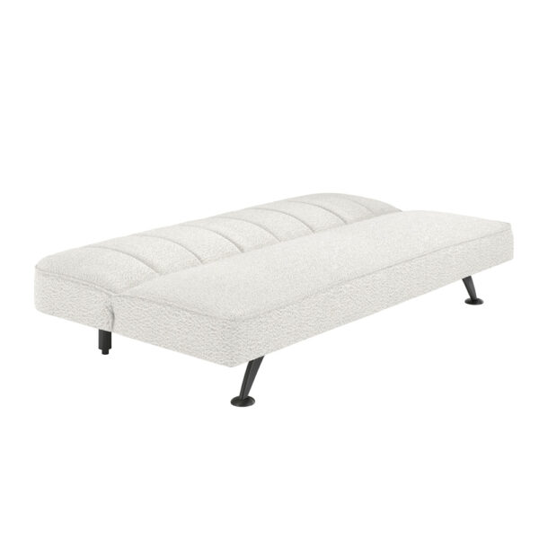 Bupton Sofa Bed Ivory Boucle / Matte Black | Assembly Required