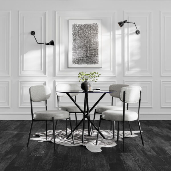Alto Smoked Top / Black Legs Dining Table | Assembly Required