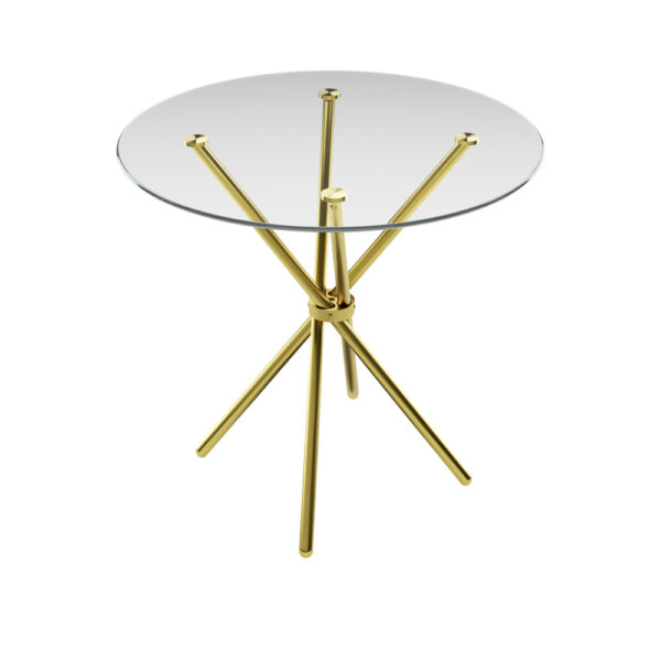 Alto Clear Top / Gold Legs Dining Table | Assembly Required