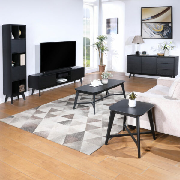 Harrington Large Single Bookcase - Black | Assembly Required
