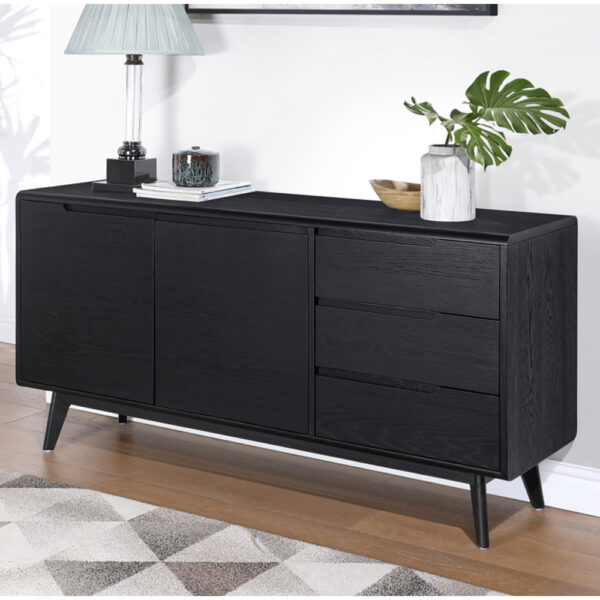 Harrington Triple Sideboard - Black | Assembly Required