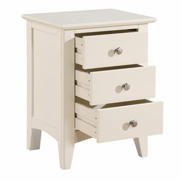 Lucien 3 Drawer Bedside Table - Ivory | Assembly Required