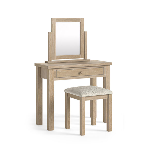 Oaktide Vanity Mirror - Oak - White Wash | Fully Assembled