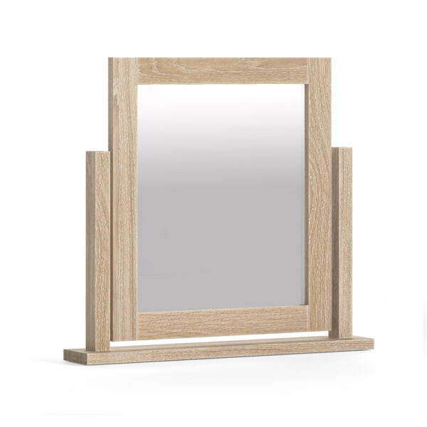 Oaktide Vanity Mirror - Oak - White Wash | Fully Assembled