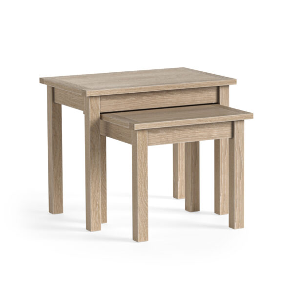Oaktide Nest of Tables - Oak - White Wash | Assembly Required