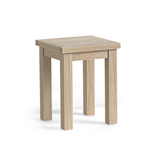 Oaktide Lamp Table - Oak - White Wash | Assembly Required