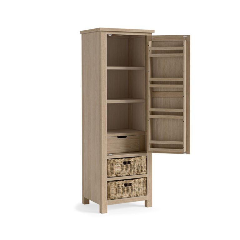 Oaktide Larder Unit - Oak - White Wash | Assembled | Oak World
