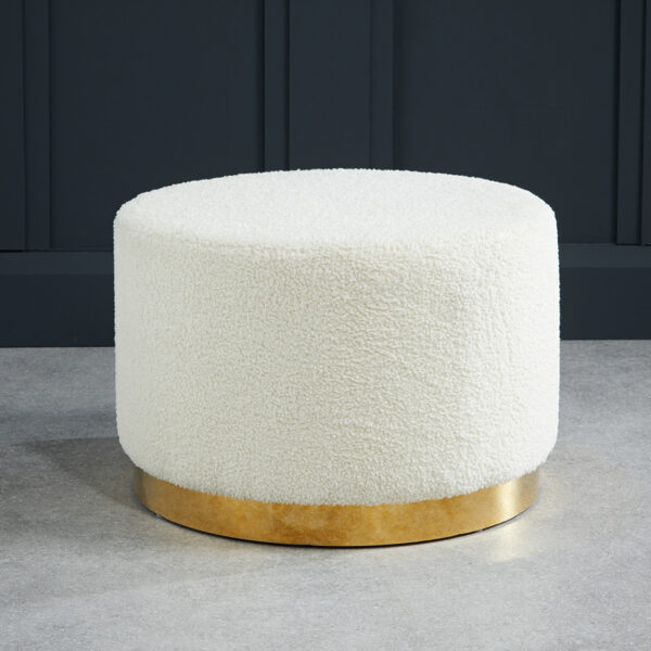 Lara Pouffe Ted Fabric Large - Ivory