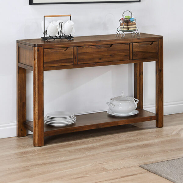 Moray 3 Drawer Console Table - Walnut | Assembly Required