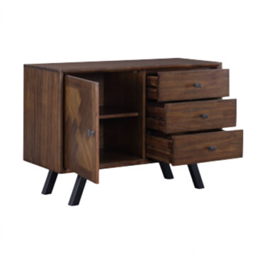 Niagra 1 Door 3 Drawer Double Sideboard | Walnut Finish