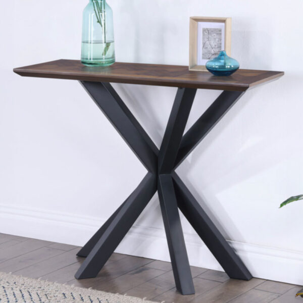 Niagra Rectangular Console Table Parquet Top - Oak | Assembly Required