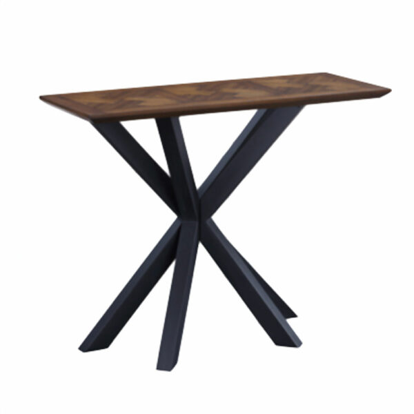 Niagra Rectangular Console Table Parquet Top - Oak | Assembly Required