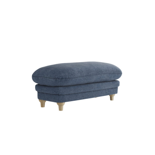 Indiana Footstool Denim Blue Weave | Assembly Required