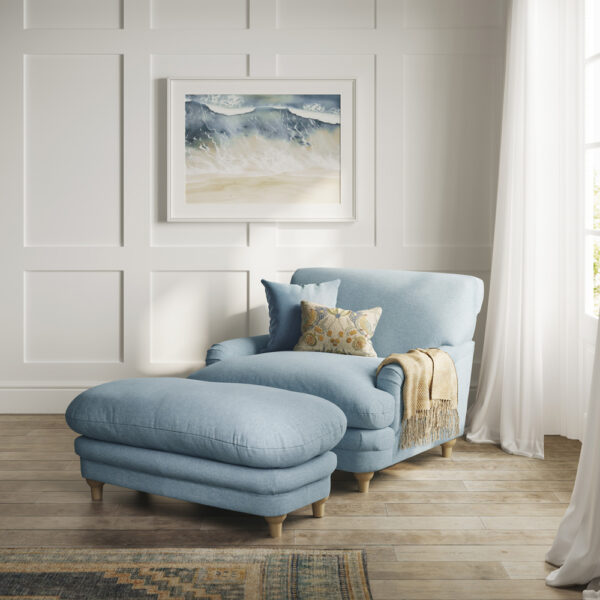 Indiana Footstool Duck Egg Blue Weave | Assembly Required