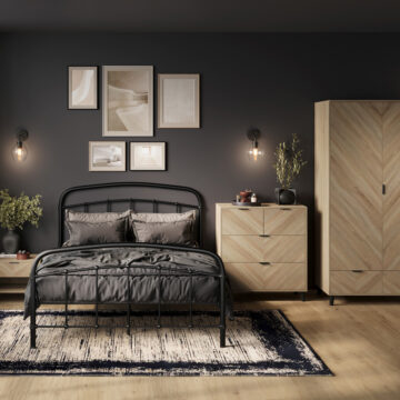 Bergen Chevron 1 Door Wardrobe with Drawer