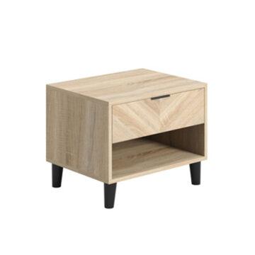 Bergen Chevron 1 Drawer Bedside Cabinet